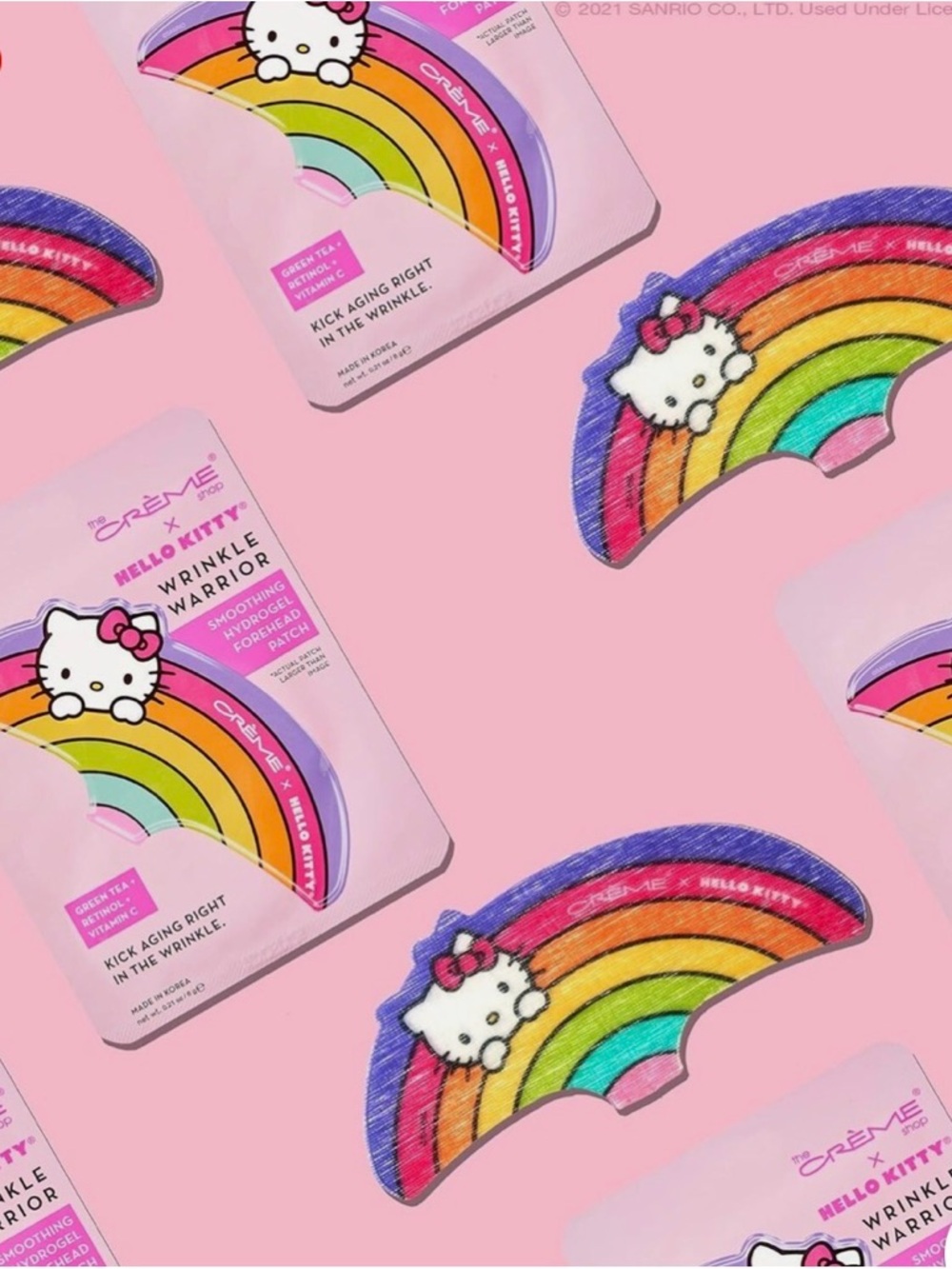 3 Hello Kitty Pink Rainbow Wrinkle Warrior Forehead Patches - Picture 3 of 4